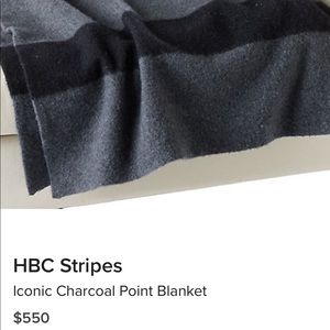 BNWT HBC Stripes Iconic Charcoal Blanket